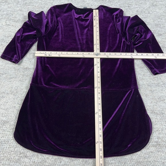 Lauren Ralph Lauren Velvet Keyhole Blouse Shirt Womens Large 3/4 Sleeve - Picture 5 of 9